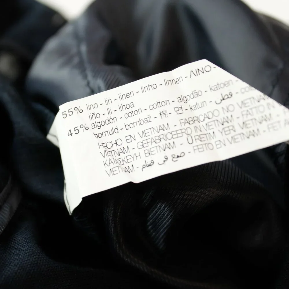 Minimalist | ZARA Linen Pleated Wide Leg Pants | Black Summer Breathable NWT | S